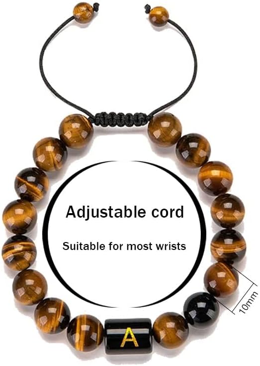 Healing Gemstone Bracelet with Tiger Eye & Black Onyx for Luck