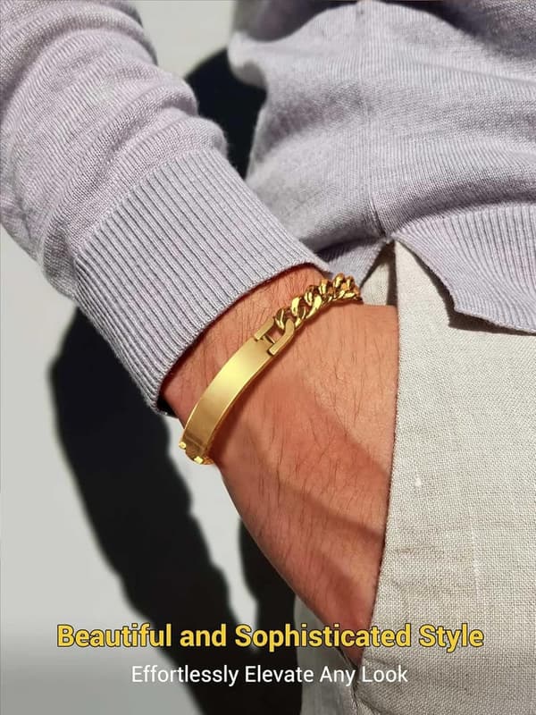 Personalized Stainless Steel ID Bracelets for Men & Women