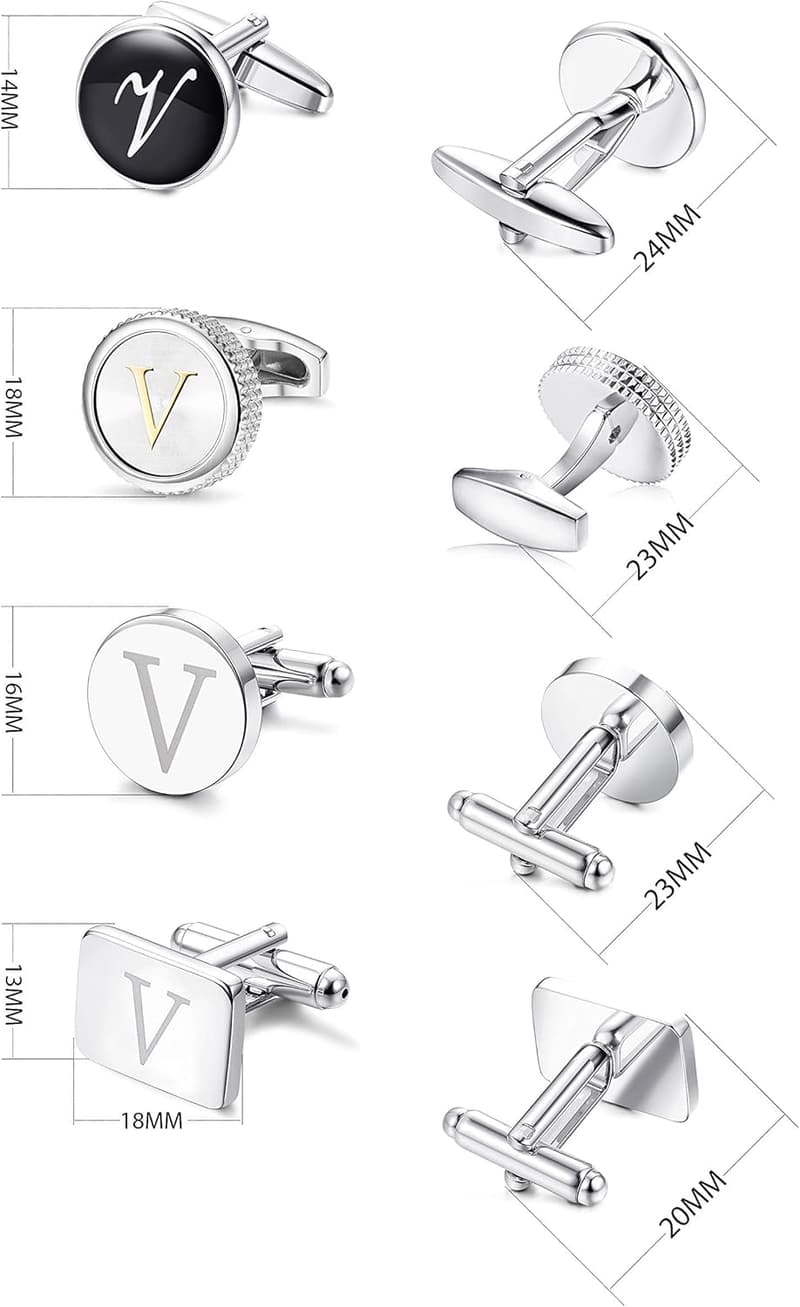 Men's Initial Engraved Cufflinks Set for Father's Day