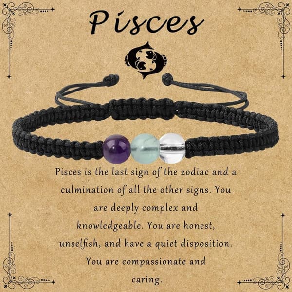Women's Zodiac Healing Crystal Bracelet - 6mm Beads, Horoscope Gift