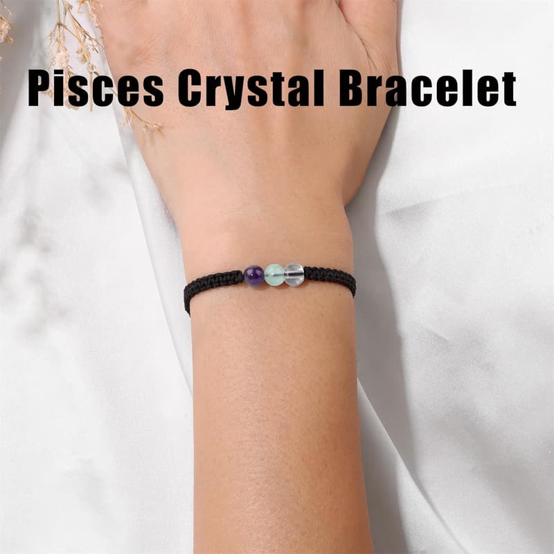Women's Zodiac Healing Crystal Bracelet - 6mm Beads, Horoscope Gift