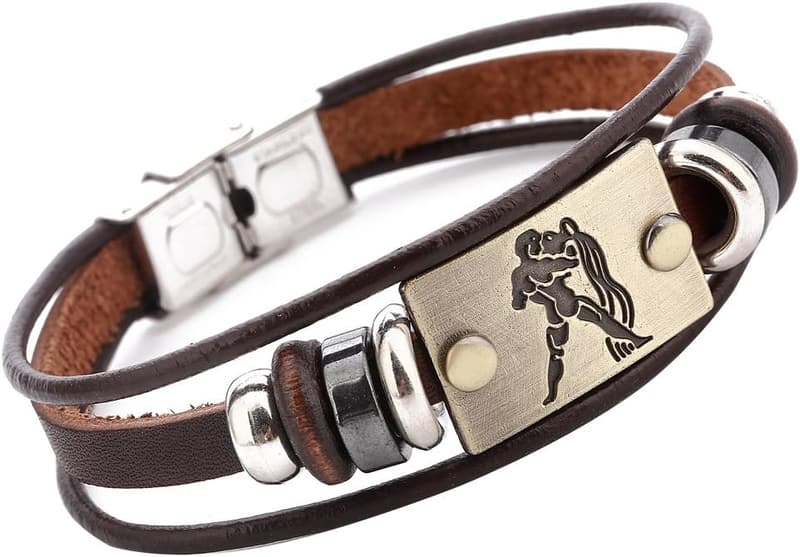 Punk Multilayer Leather Cuff Bracelet for Men