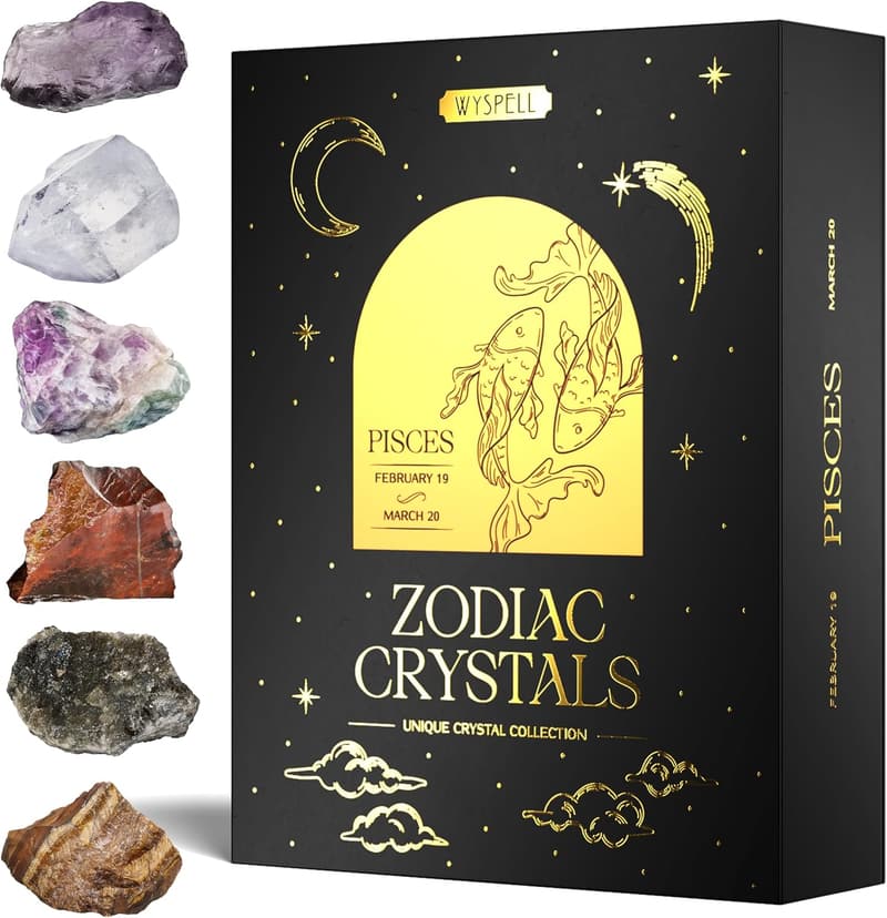 Pisces Zodiac Crystal Set - 6 Healing Stones for Women