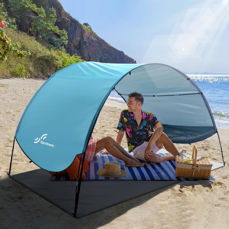 UPF 50+ Beach Tent Canopy for 2-3 People - Easy Setup