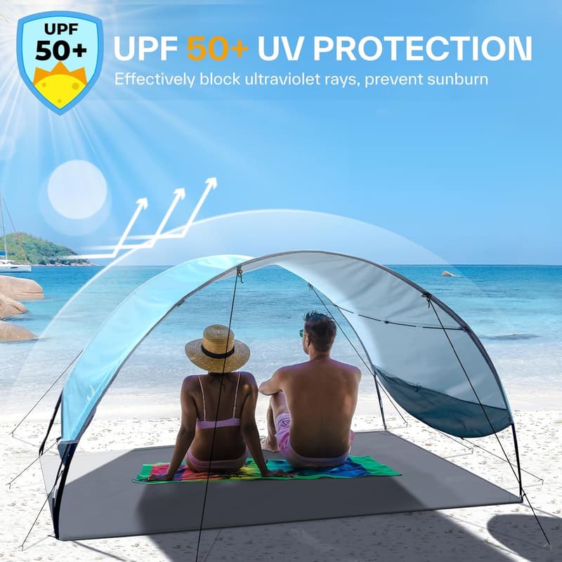 UPF 50+ Beach Tent Canopy for 2-3 People - Easy Setup