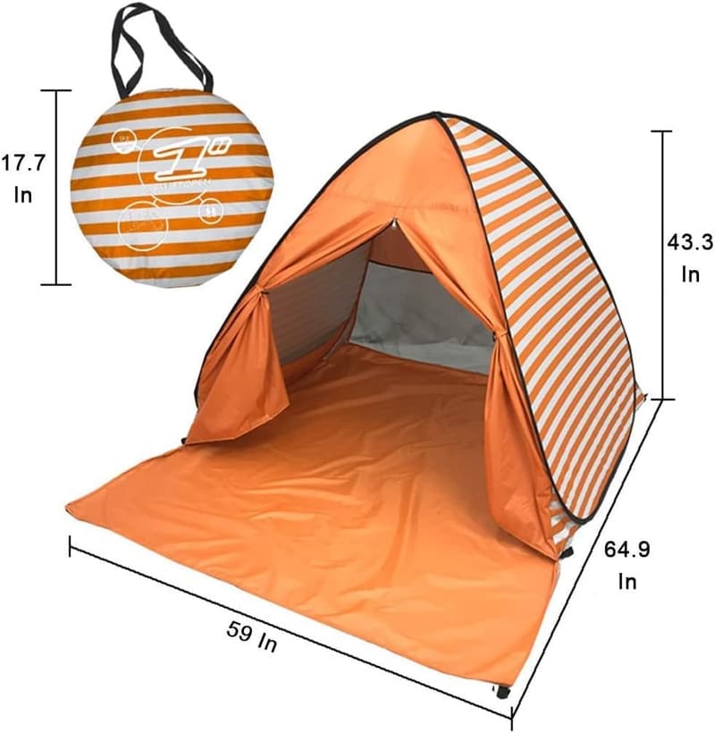 UPF 50+ Pop Up Beach Tent Canopy for 2-3 Adults & Kids