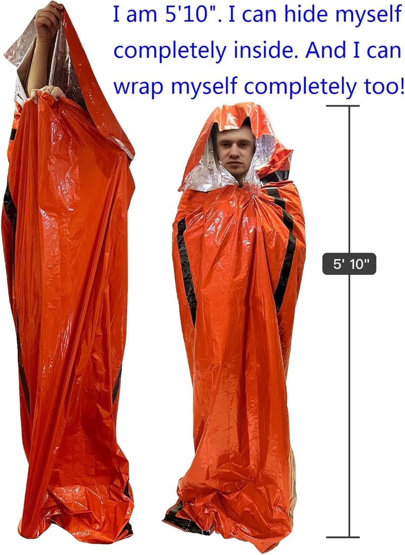 Portable Emergency Sleeping Bags 2-Pack for Survival