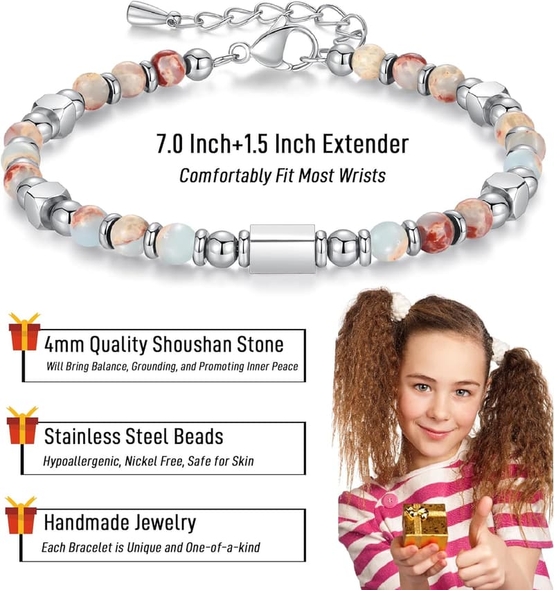 You Are Awesome Gemstone Beaded Bracelet for Women, Teens