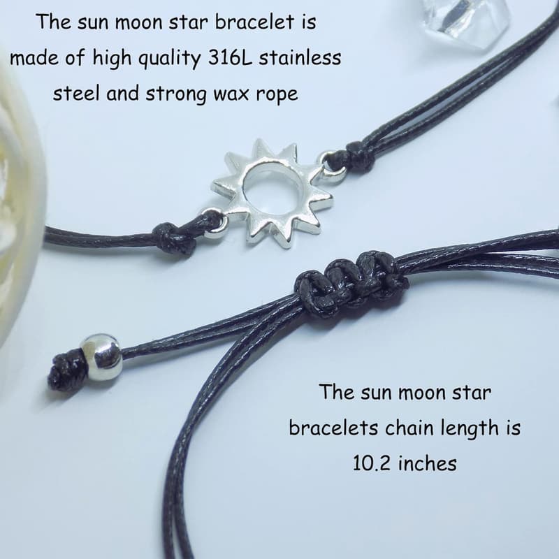 Friendship Heart Bracelets Set for Women, Adjustable Trio Gift