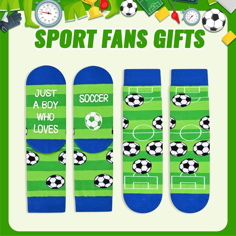 Birthday Gift Socks for Boys - Novelty Sports Theme