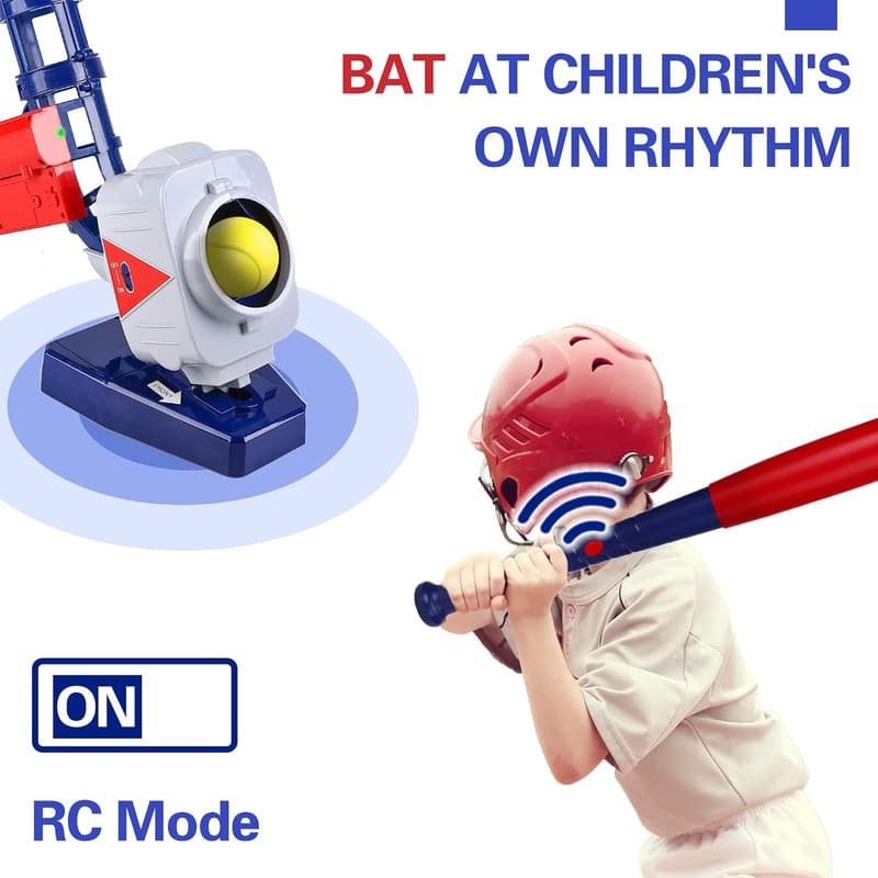 Kids 2-in-1 RC Pitching Machine - Baseball & Tennis Launcher