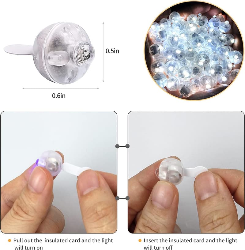 100pcs Waterproof LED Balloon Lights for Parties & Festivals