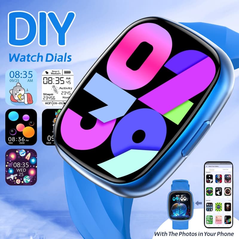 Kids Digital Waterproof Fitness Watch with Games & Tracker (Blue)