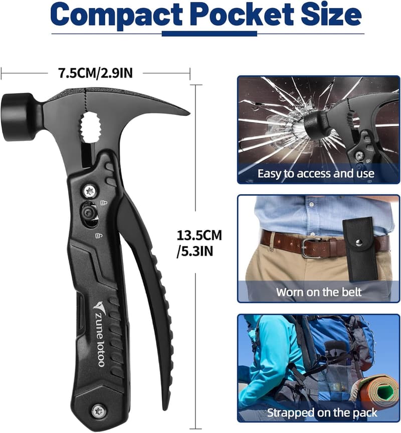 14-in-1 Stainless Steel Pocket Multitool for Dads
