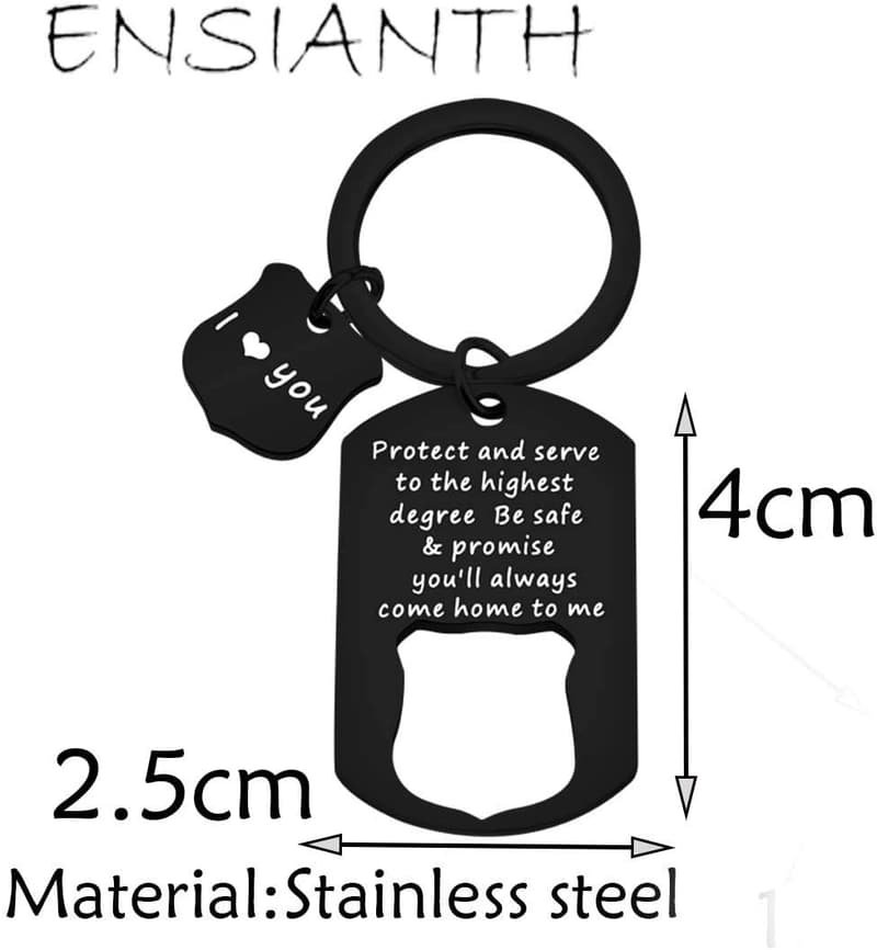Be Safe Keychain Gift for Husband - Police Officer Accessory