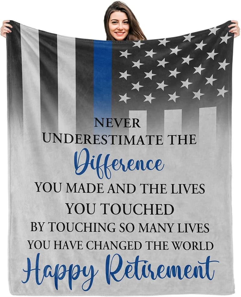 Police Retirement Throw Blanket - 50