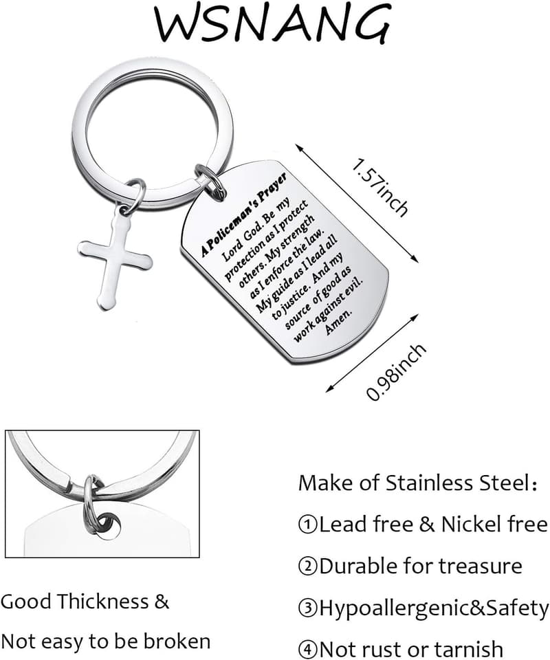 Police Officer Gift: Policeman's Prayer Keychain