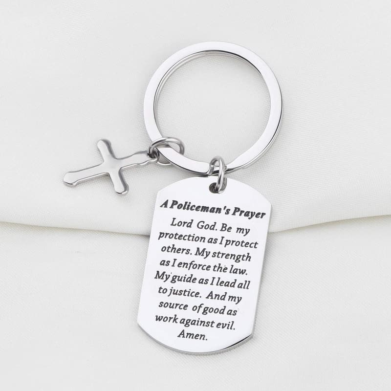 Police Officer Gift: Policeman's Prayer Keychain