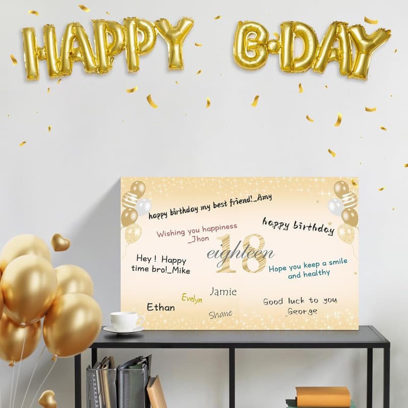 18th Birthday Giant Signature Card for Boys & Girls