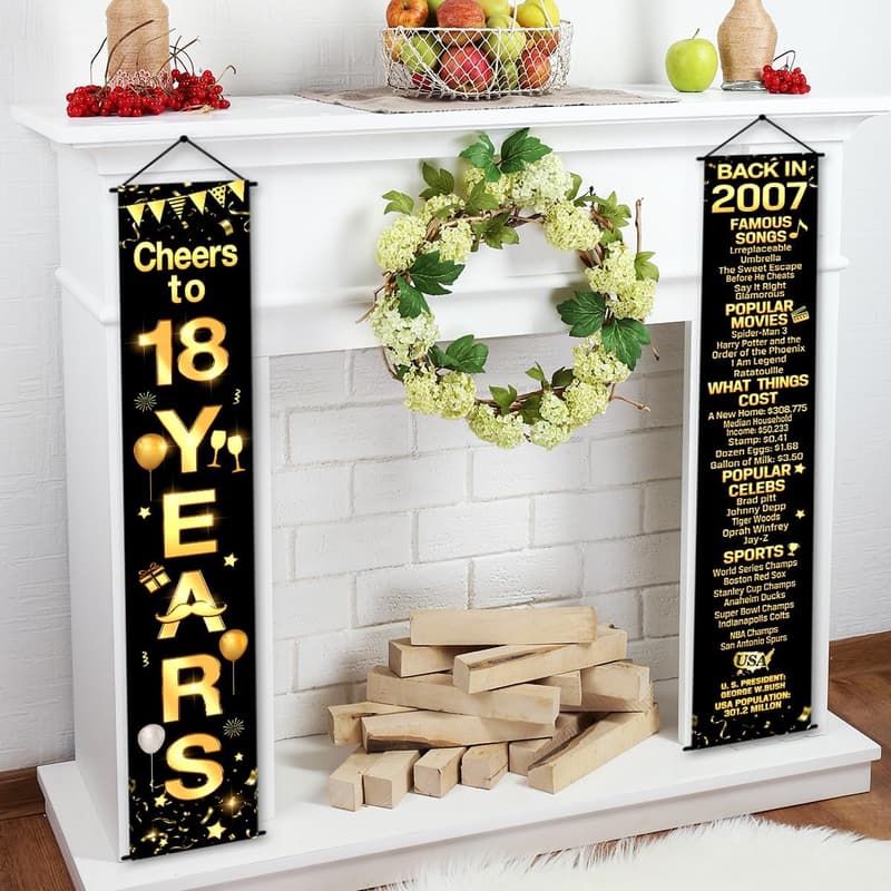 18th Birthday Party Banner and Decorations