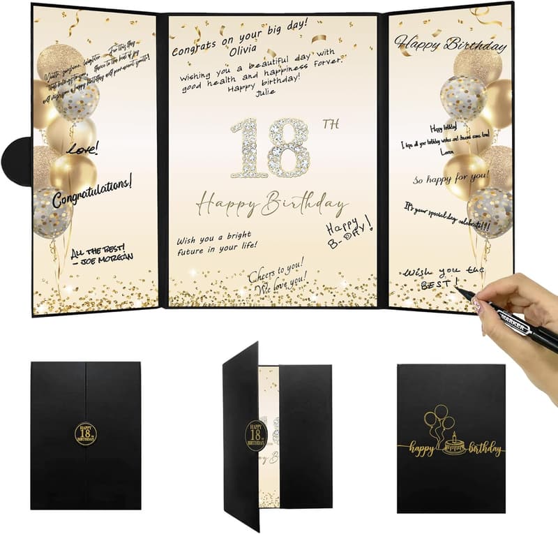 Happy 18th Birthday Guest Book & Decorations for Boys and Girls
