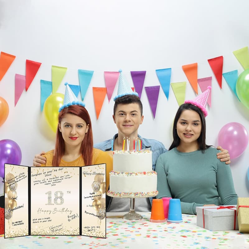 Happy 18th Birthday Guest Book & Decorations for Boys and Girls