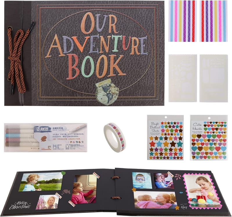 Handmade Photo Album Collage for Kids - 80 Self-Adhesive Pages