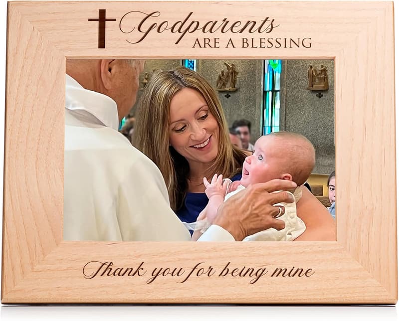 Godparent Proposal Engraved Wood Picture Frame (5x7)