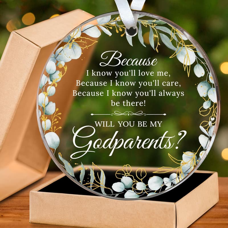 Godparents Proposal Ornament - Acrylic Gift for Baptism 2025
