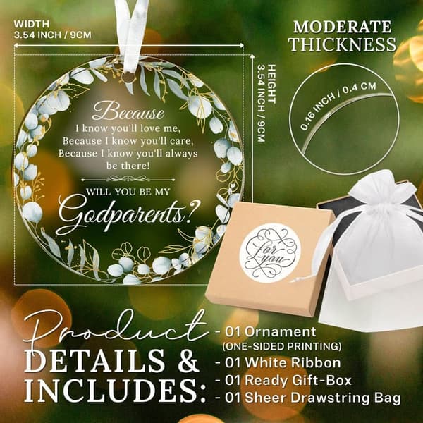 Godparents Proposal Ornament - Acrylic Gift for Baptism 2025