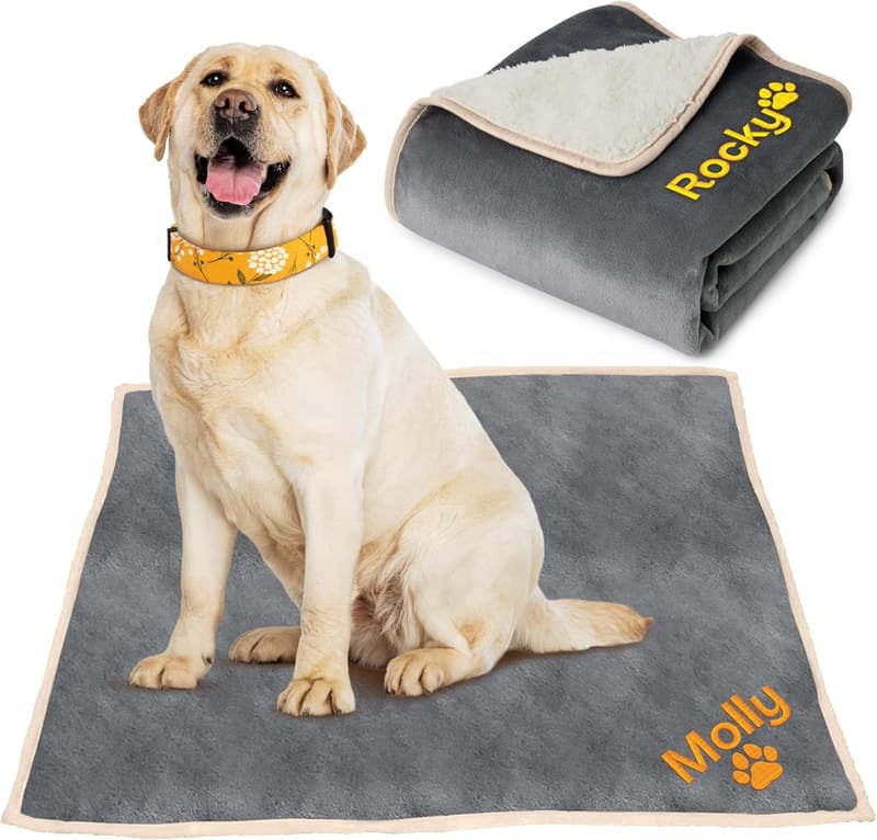 Custom Embroidered Dog Blanket - Soft & Waterproof