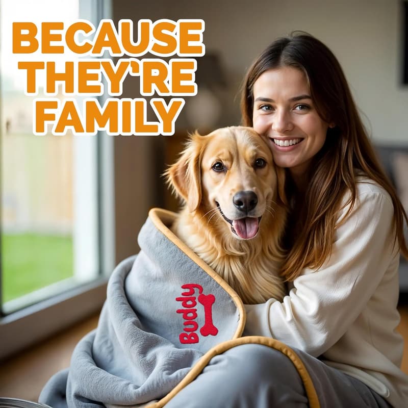 Custom Embroidered Dog Blanket - Soft & Waterproof