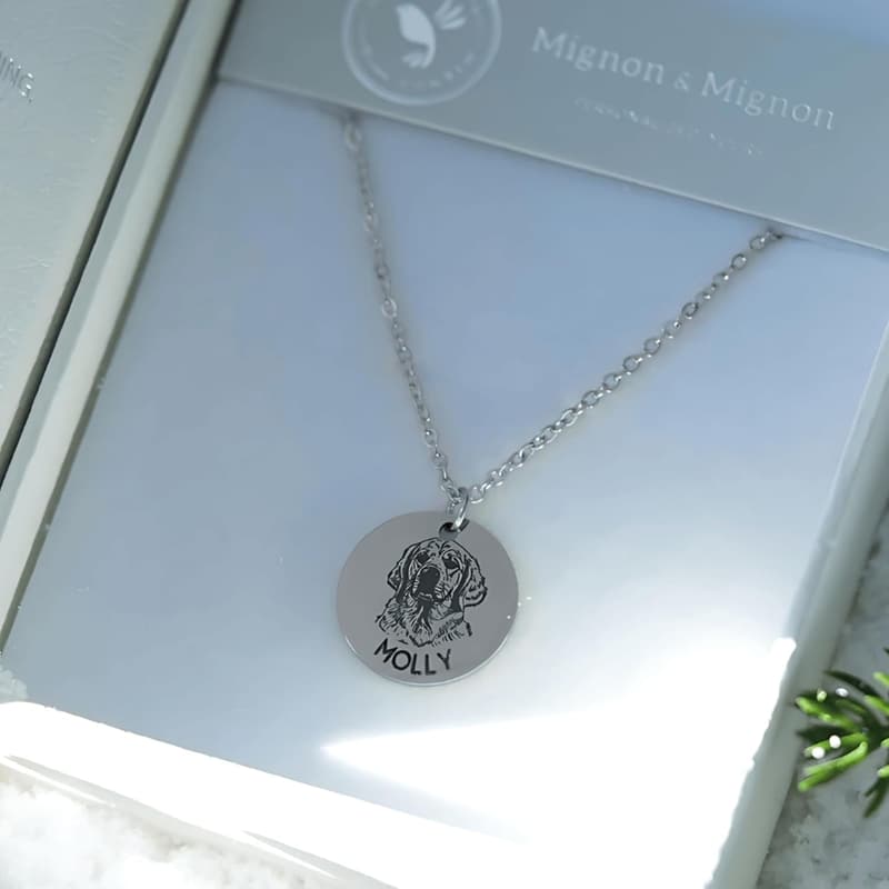 Personalized Pet Portrait Necklace for Cat and Dog Lovers