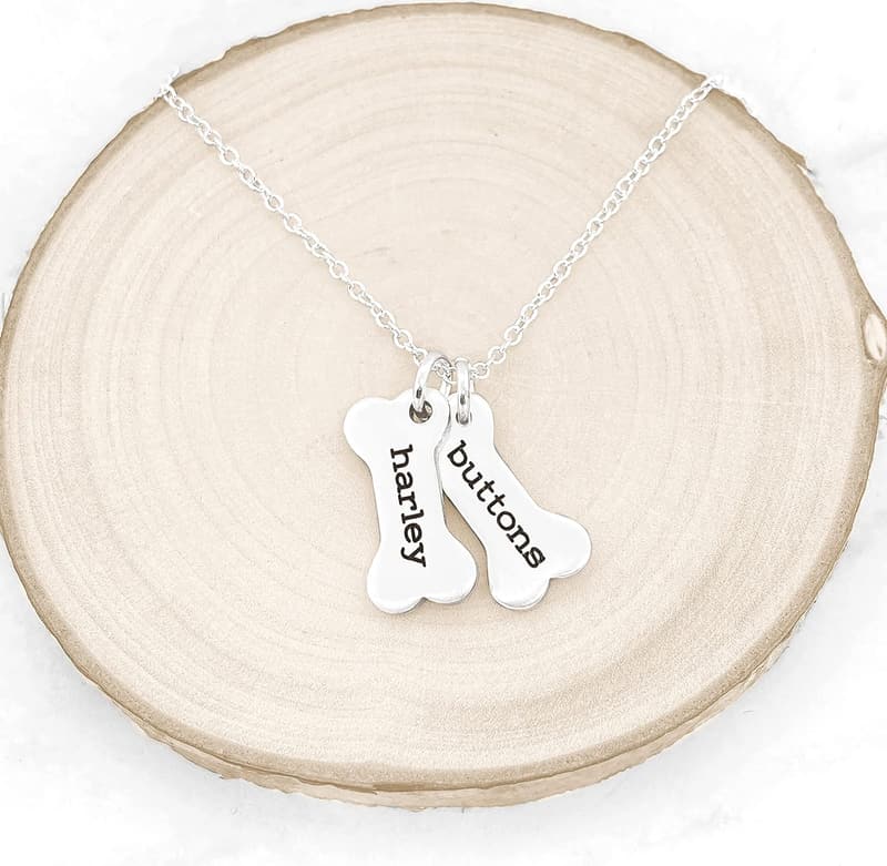 Personalized Dog Bone Memorial Necklace for Pet Lovers