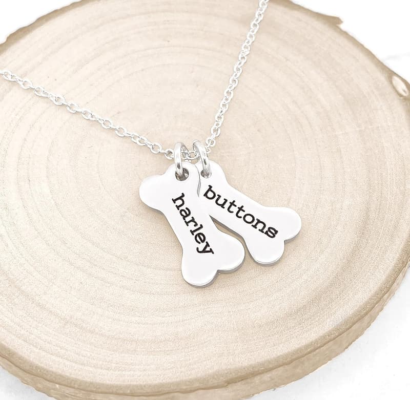 Personalized Dog Bone Memorial Necklace for Pet Lovers