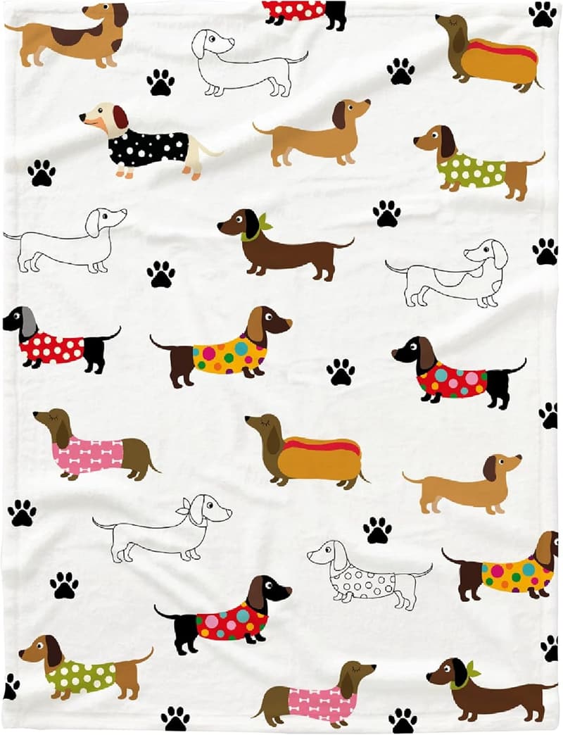 Personalized Dachshund Dog Blanket for Dog Lovers - Large 80