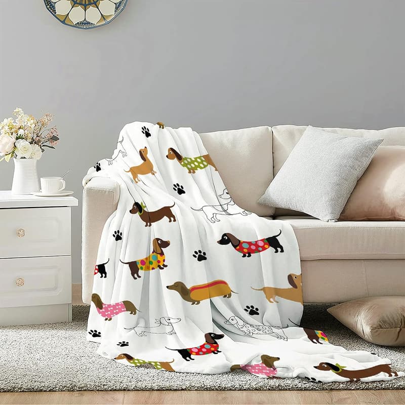 Personalized Dachshund Dog Blanket for Dog Lovers - Large 80
