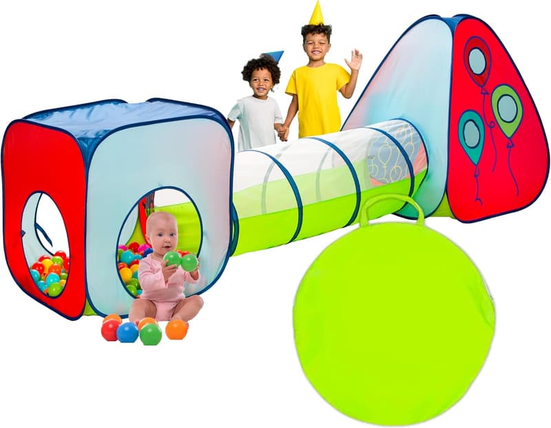 Kids' Pop-Up Tunnel and Ball Pit Play Tent Sets