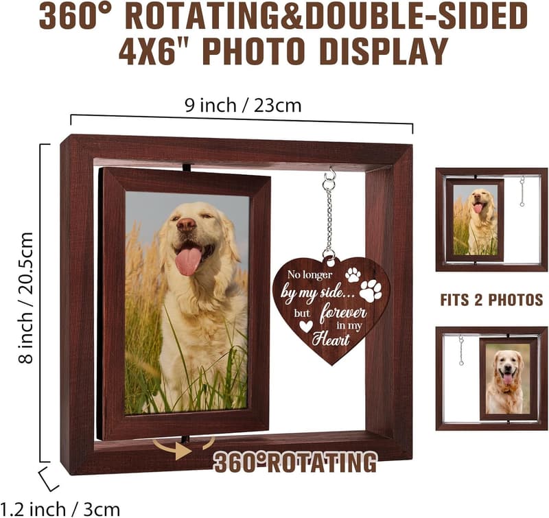 Dog Memorial Frame - Rotating 4x6 Sympathy Gift