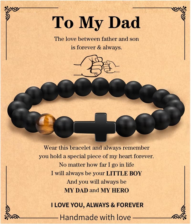 Father's Day Religious Cross Bracelet for Men