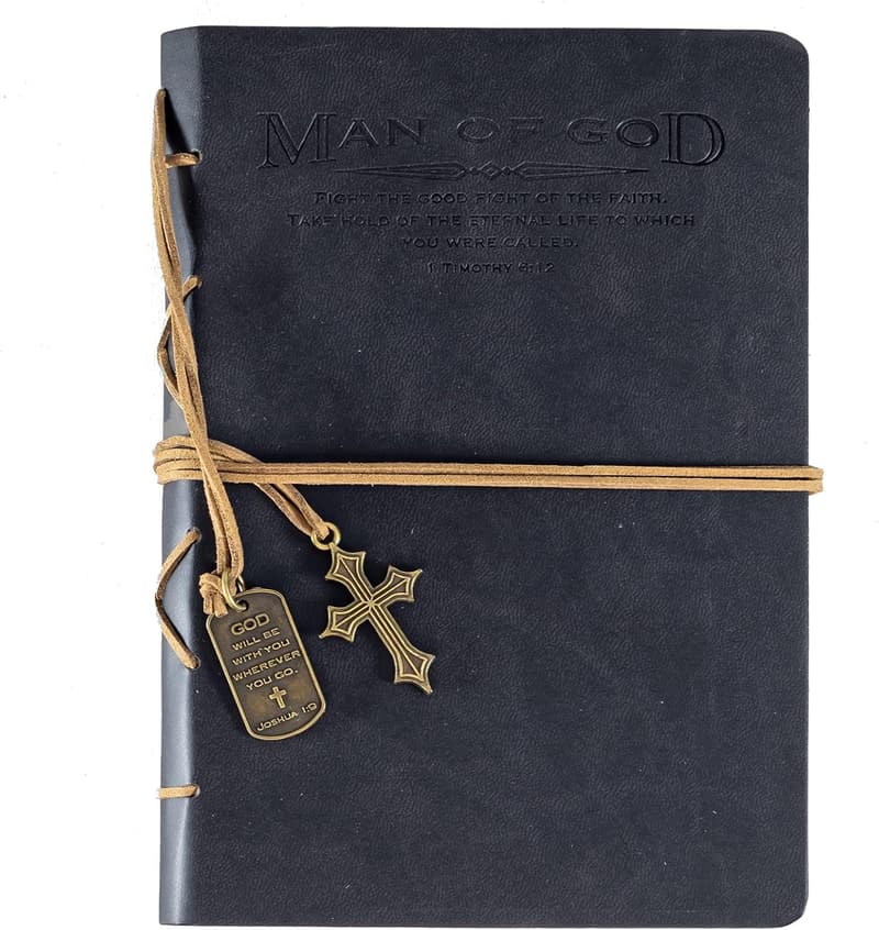 Man of God Journal with Black Cross Charm
