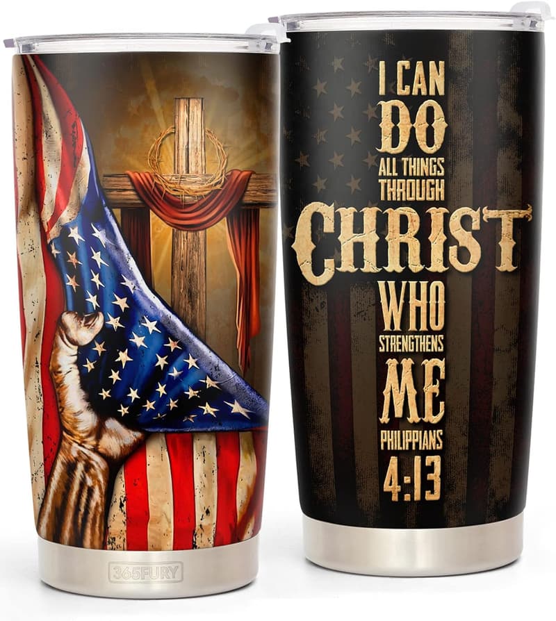 Christian Tumbler Gift for Men - 20 oz Father's Day & Birthday