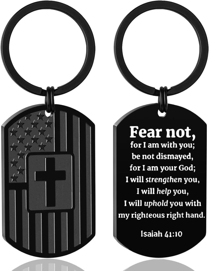 Father's Day Keychain for Men - Religious Communion Gift