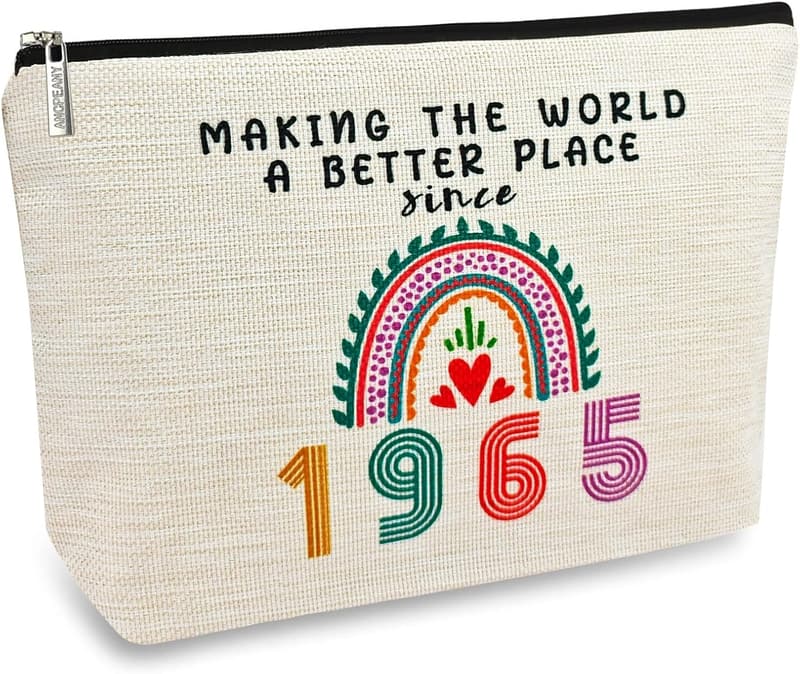 60th Birthday Makeup Bag for Women - Funny Travel Cosmetic Pouch