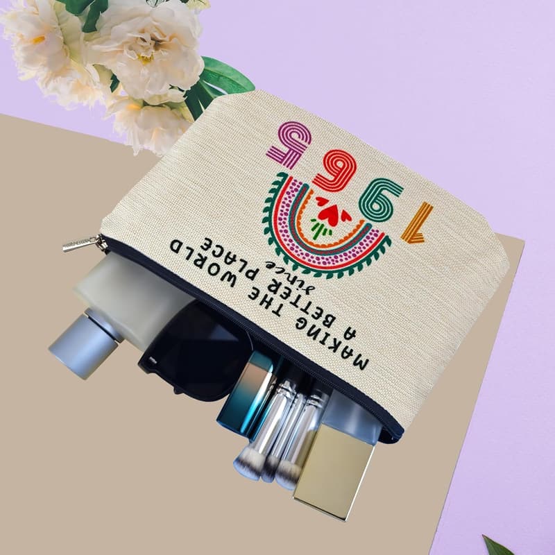 60th Birthday Makeup Bag for Women - Funny Travel Cosmetic Pouch