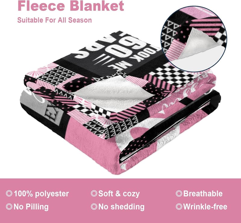 60th Birthday Throw Blanket for Women, 60”x50”