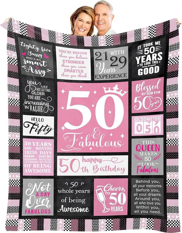 50th Birthday Cozy Blanket - 50