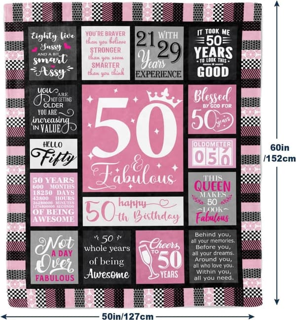 50th Birthday Cozy Blanket - 50