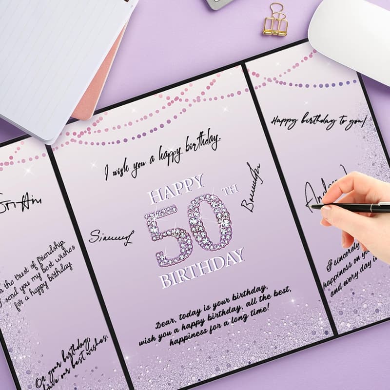 50th Birthday Decorations and Guest Book for Women