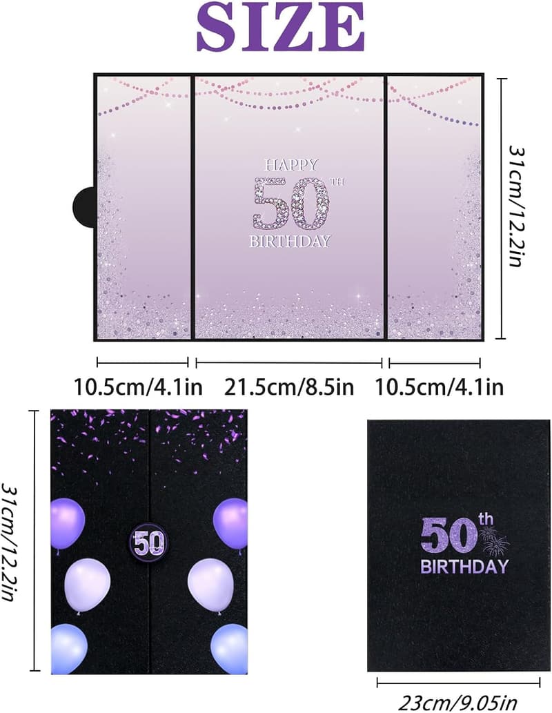 50th Birthday Decorations and Guest Book for Women